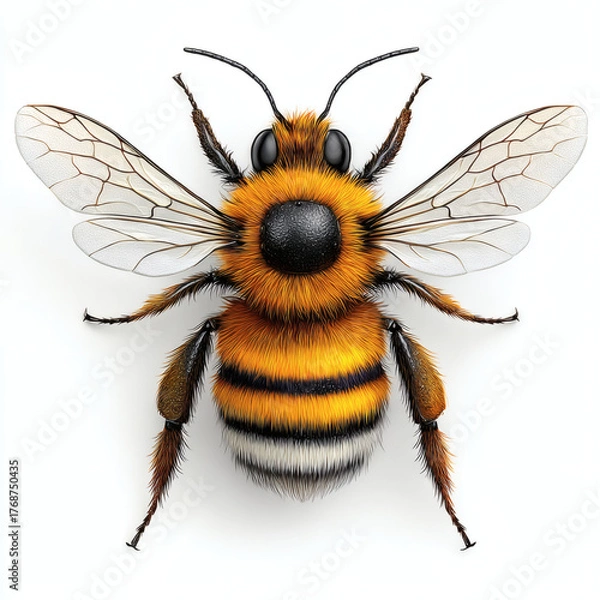 Fototapeta bee on white background