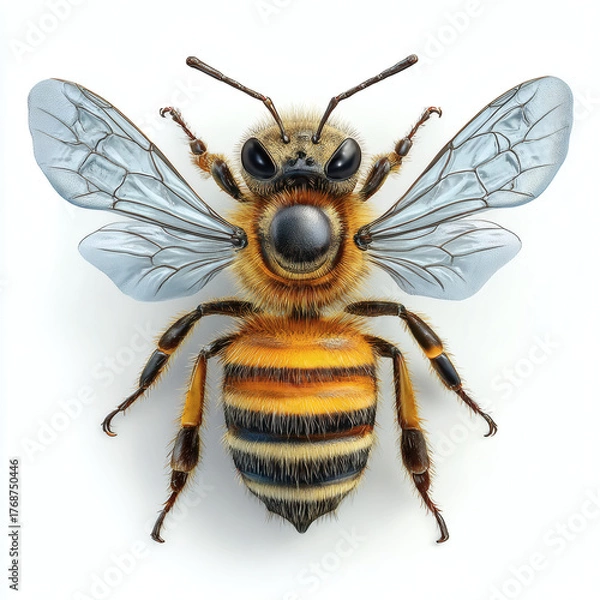 Fototapeta bee on white background