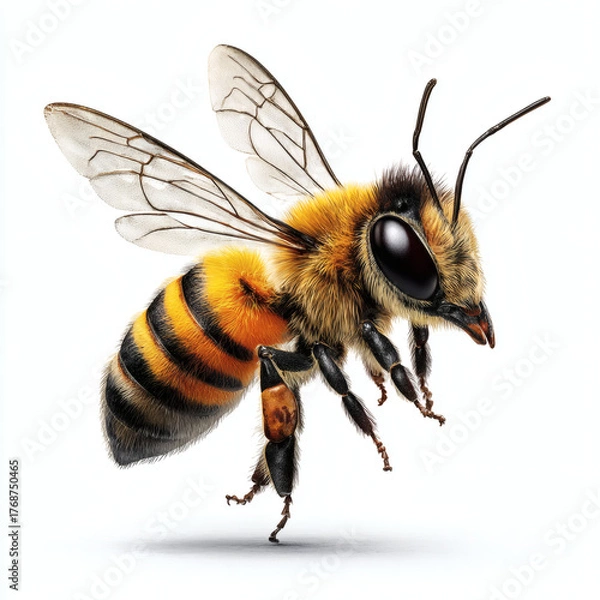 Fototapeta bee on white background