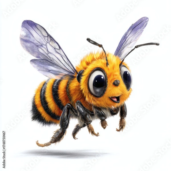 Fototapeta bee on white background