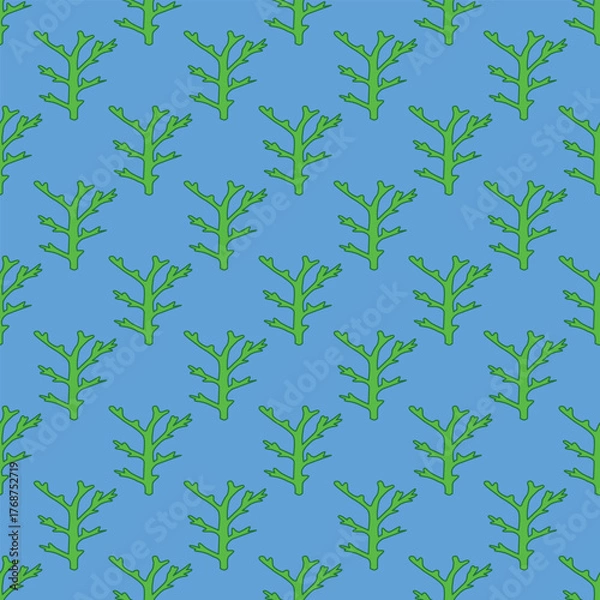 Fototapeta Seaweed seamless pattern