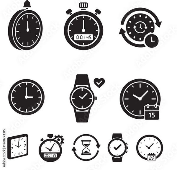 Obraz Vintage timepiece illustration with classic watch elements