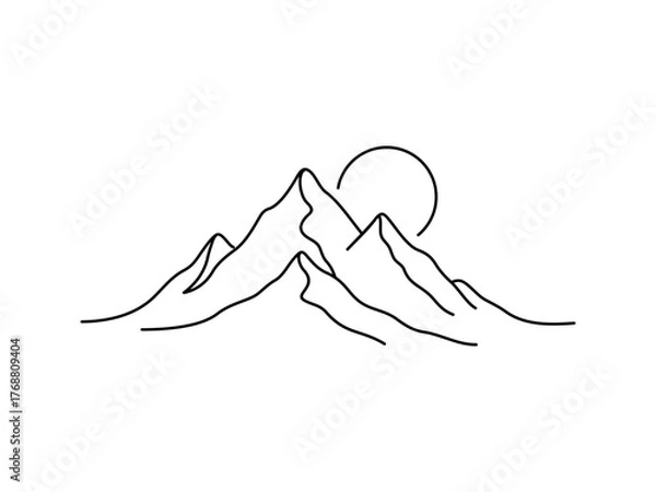 Obraz Minimalist Mountain Line Art