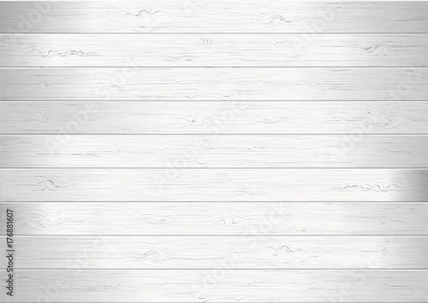 Fototapeta White wood planks texture background vector illustration