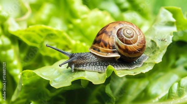 Obraz Snail on a Leaf