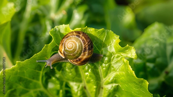 Obraz Snail on a leaf