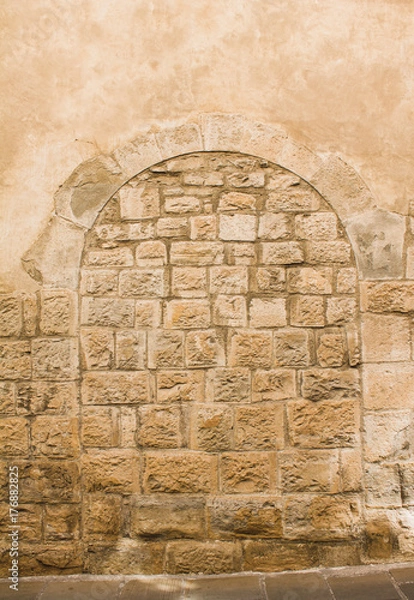 Obraz Ancient way close with stone brick wall