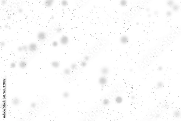 Obraz Snowfall snowflakes falling with bokeh effect and winter glitter snowy on transparent background.