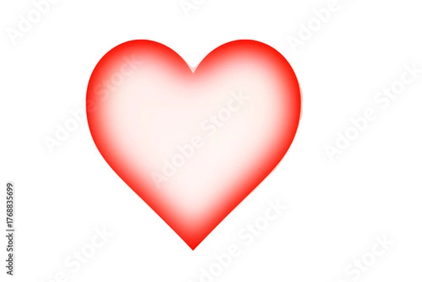 Fototapeta Soft glowing red heart icon on transparent background for Valentine's Day
