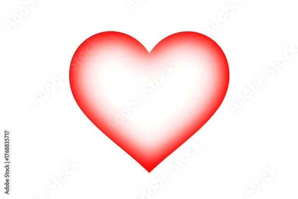Fototapeta Soft glowing red heart icon on transparent background for Valentine's Day