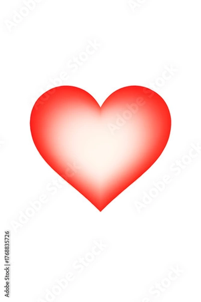 Fototapeta Soft glowing red heart icon on transparent background for Valentine's Day