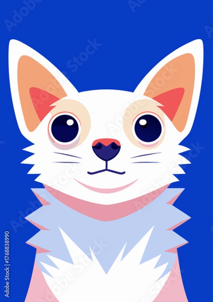 Fototapeta Minimalist Flat Vector Portrait of a Cute Chihuahua Dog
