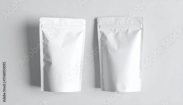 Fototapeta white zip pouch packaging mockup
