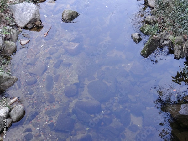 Obraz Clear water revealing stones on riverbed