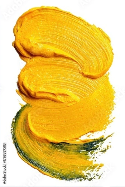 Obraz Yellow paint strokes with texture, layered vertically