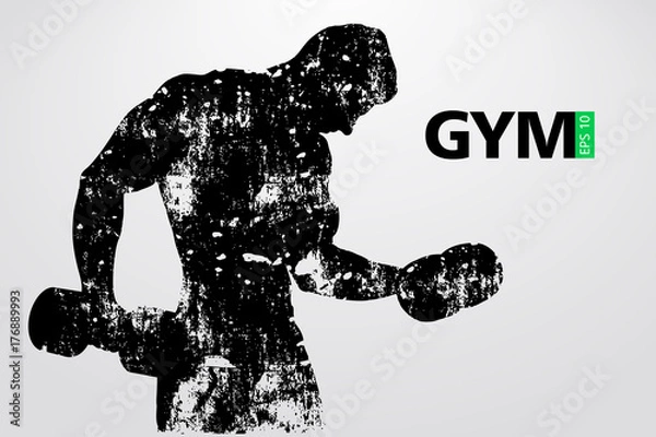 Obraz Silhouette of a bodybuilder. gym logo vector. Vector illustration