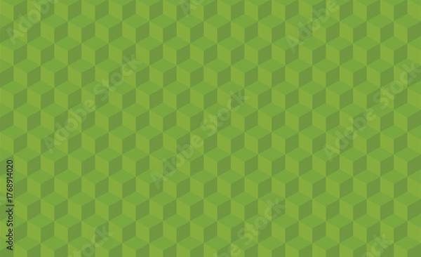 Obraz Seamless Green Isometric Cube PatternArtwork