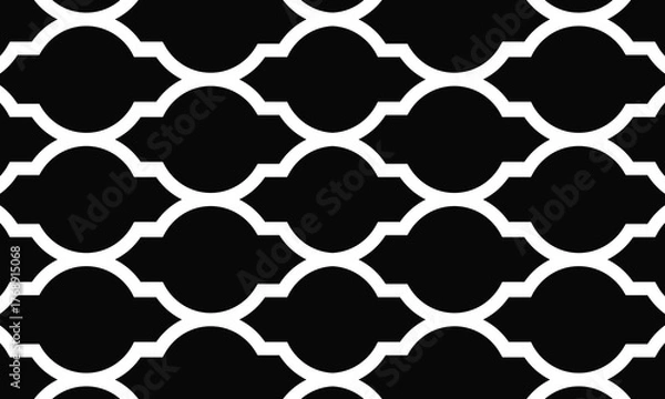 Obraz Seamless Black and White Quatrefoil Trellis
