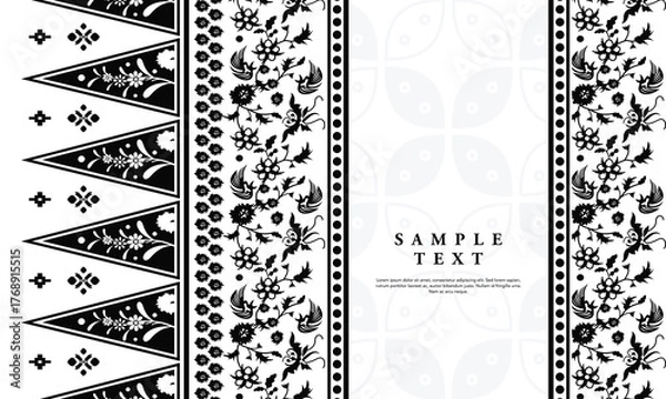 Obraz Traditional Indonesian Batik Inspired Ornamental Borders