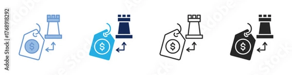 Fototapeta Pricing Strategy Icon Collection Featuring Multiple Styles