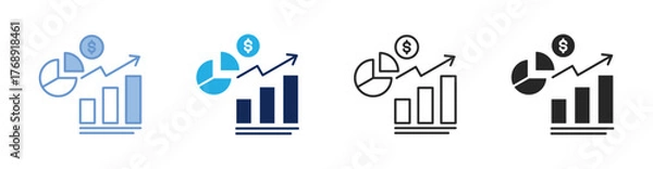 Fototapeta Market Share Icon Collection Featuring Multiple Styles