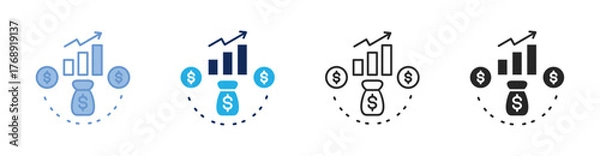 Fototapeta Profitability Icon Collection Featuring Multiple Styles