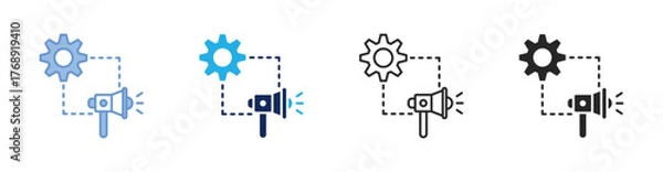 Fototapeta Marketing Automation Icon Collection Featuring Multiple Styles