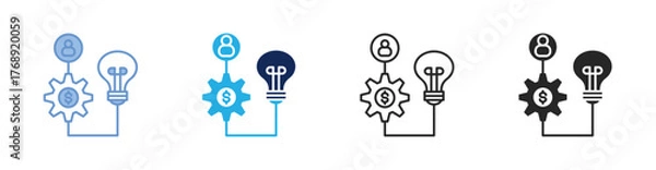 Fototapeta Business Model Icon Collection Featuring Multiple Styles