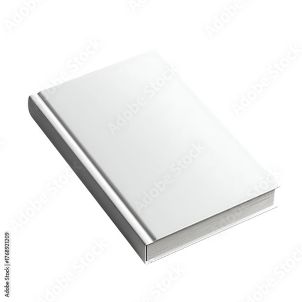 Fototapeta Blank white hardcover book mockup isolated on transparent background, ideal for cover design