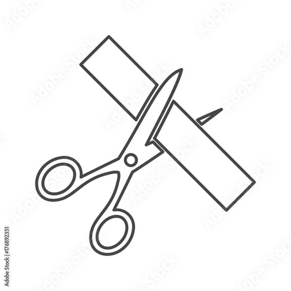 Obraz Scissors cut ribbon, cutting ribbon