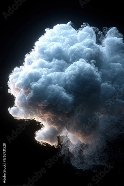 Obraz Cloudscape. Dark background, bright volumetric, billowing formation