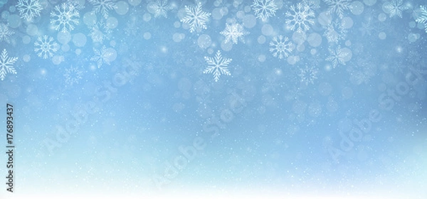 Obraz Winter christmas background blue
