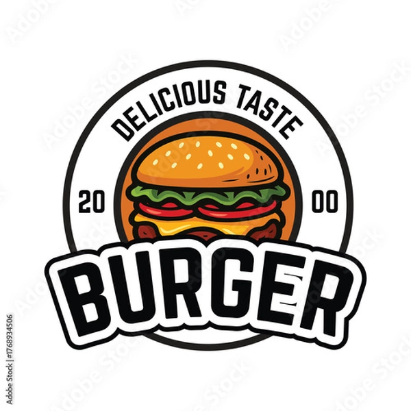 Obraz burger fast food resto logo template
