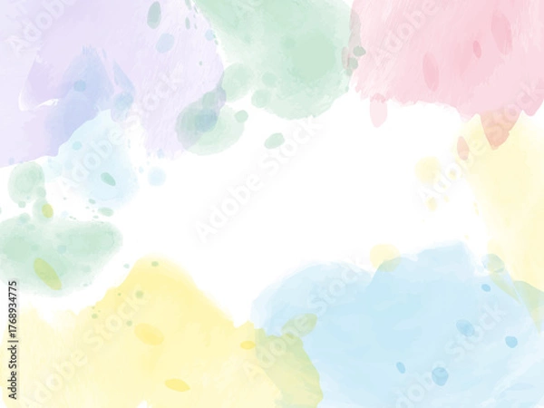 Obraz カラフルな春色の水彩風テクスチャー背景