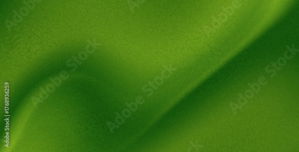 Fototapeta Abstract illustration of green color of nature, grass, leaves, or fields with soft wave movement and noise texture