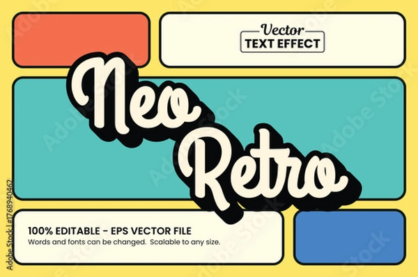 Fototapeta Retro vintage text effect, Editable text effect