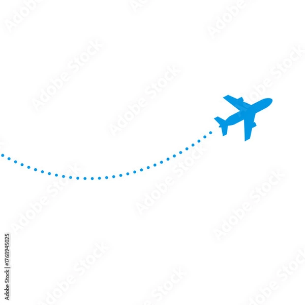 Fototapeta Minimal Flat Design Airplane Path