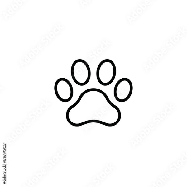 Fototapeta Minimal Line Vector Paw Print Icon