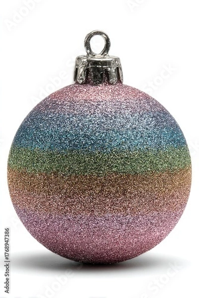 Obraz Shimmering rainbow ornament, spherical & glittery