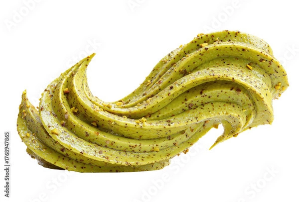 Obraz Swirled, greenish cream with dark specks, isolated on black