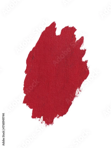 Obraz Abstract irregular crimson blob shape isolated on stark black background