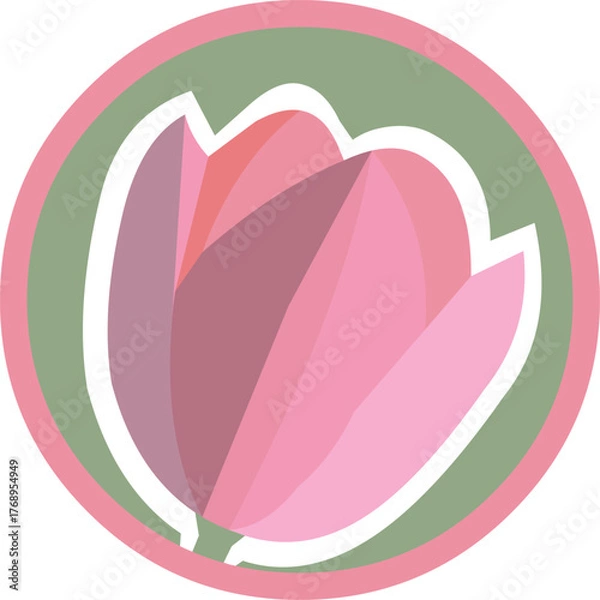 Obraz Pink flower logo.eps