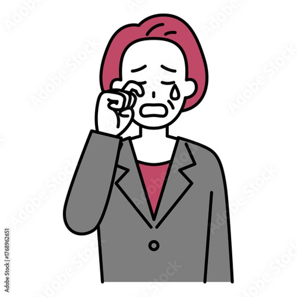 Obraz 泣く中年のスーツの女性