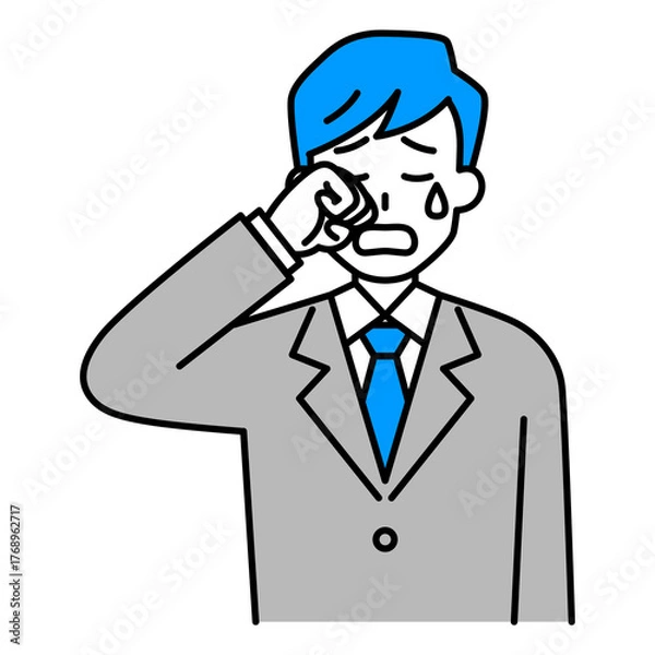 Obraz 泣くスーツの男性