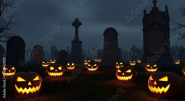 Obraz halloween background with pumpkin