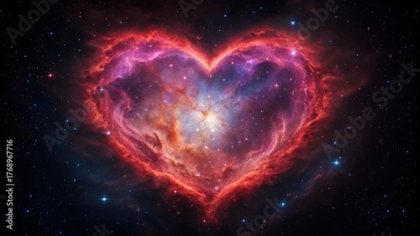 Fototapeta nebula shaped like a human heart