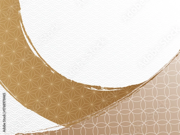 Fototapeta 抽象的な和風の曲線の背景素材