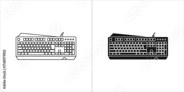 Obraz Illustration of a gaming keyboard, highlighting its features for enhanced gameplay