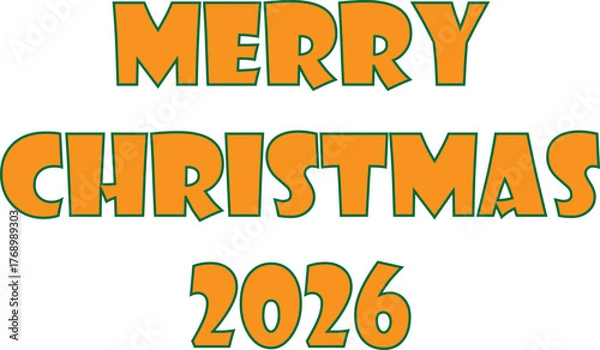 Fototapeta Vector illustration of Merry Christmas 2026 text design