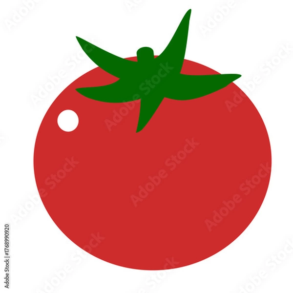 Obraz トマトのイラスト　食材・野菜素材のシンプルデザイン